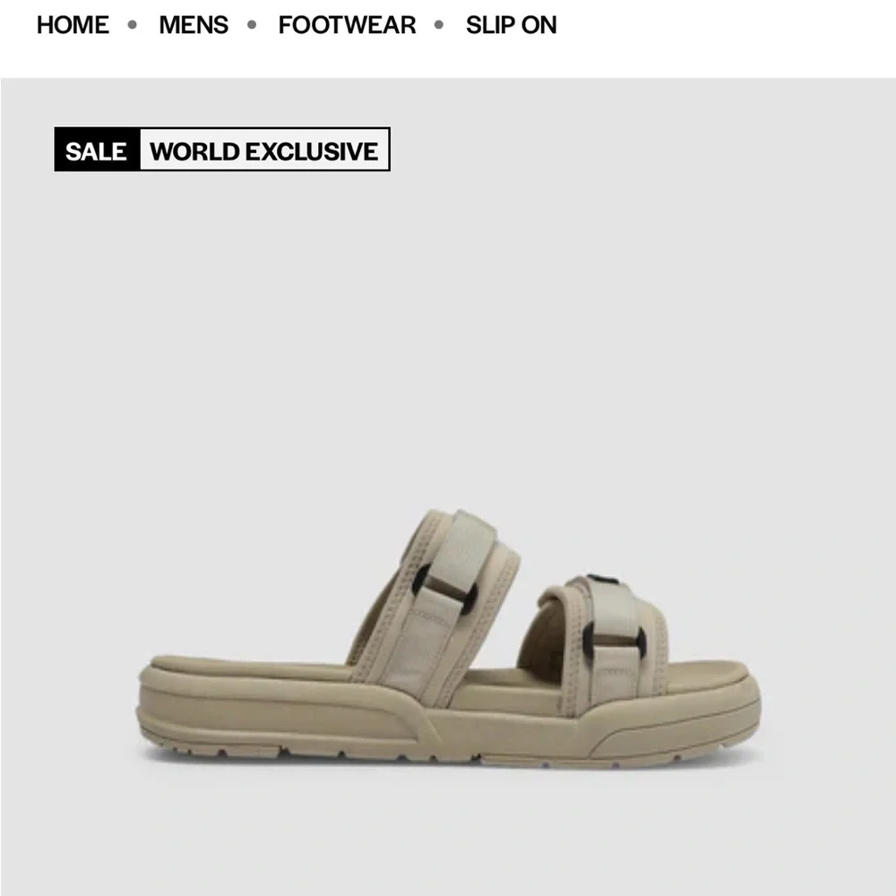 SEICHI Men's Beige Slip-On Sandals